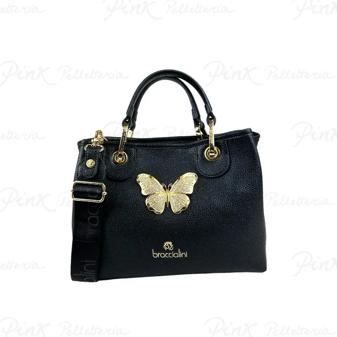 -BRACCIALINI Beth Jewels Borsa a Mano Piccola c/Farfalla B17916-YY-100-UNI Black