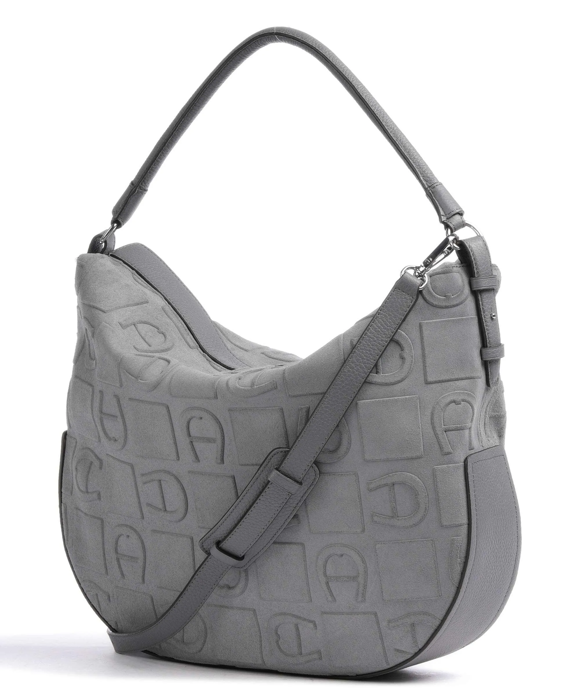  Aigner Estella Borsa hobo pelle scamosciata grigio  
