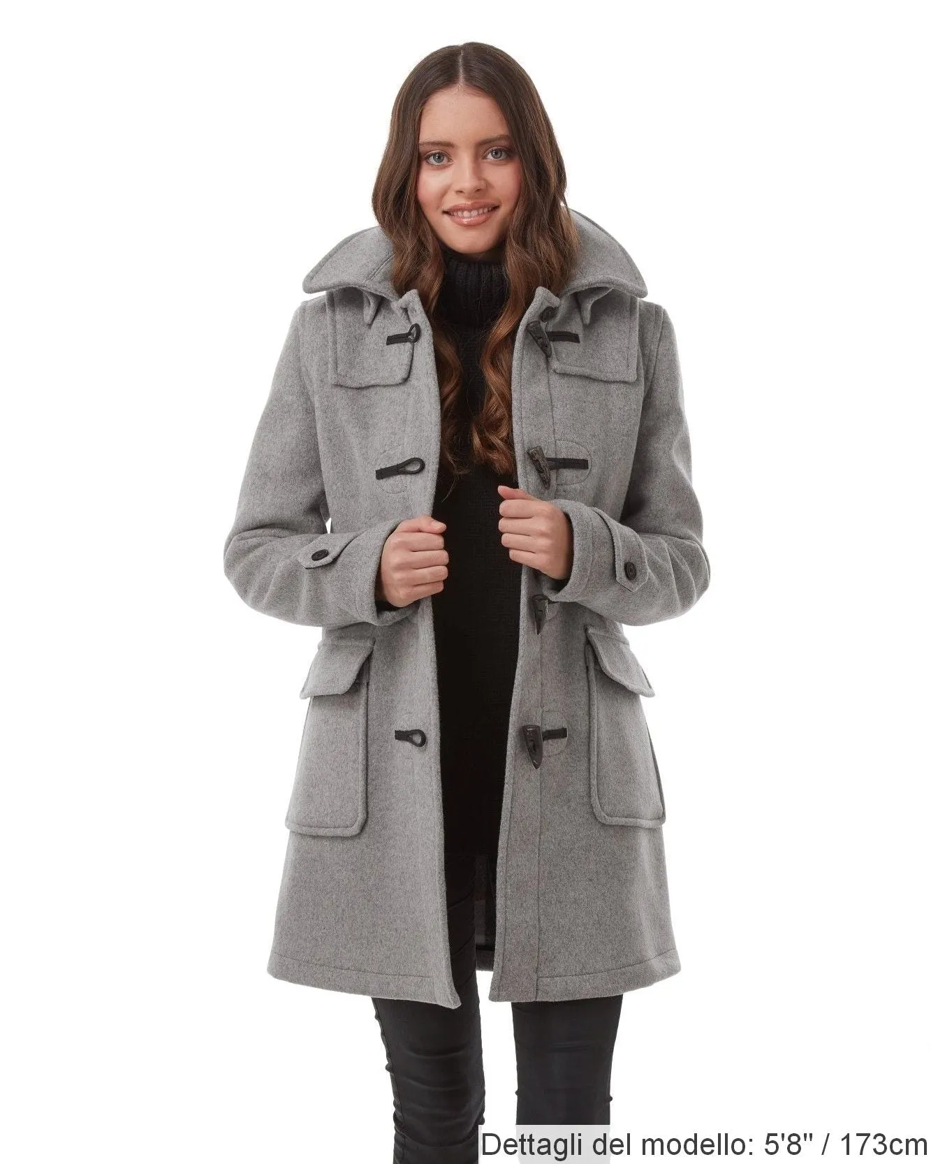 Borsone da donna London Classic Fit con alamari in corno - Grigio Perla