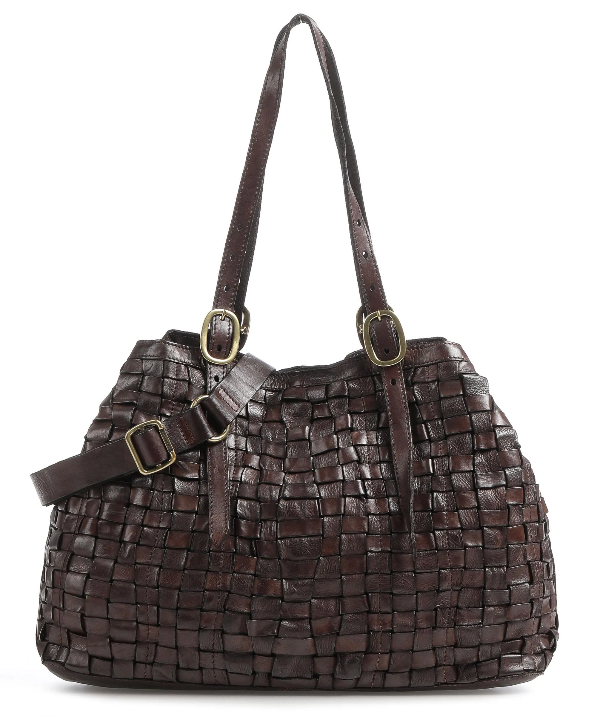  Campomaggi Prestige Borsa shopper pelle di vacchetta finemente grana marrone scuro  