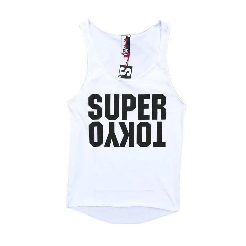 Canotta Uomo Stk Supertokyo Tank Top stk1372 White/black Unico