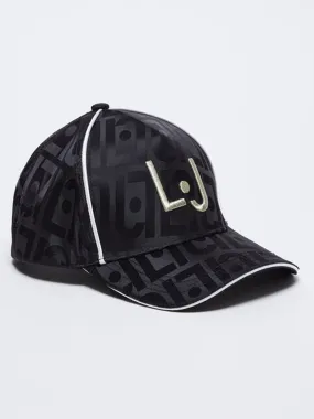 Cappello baseball Liu Jo Sport in nero con lettering AOP