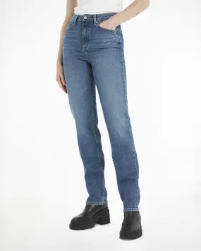 Classic straight deni blu stone washed in cotone riciclato stretch