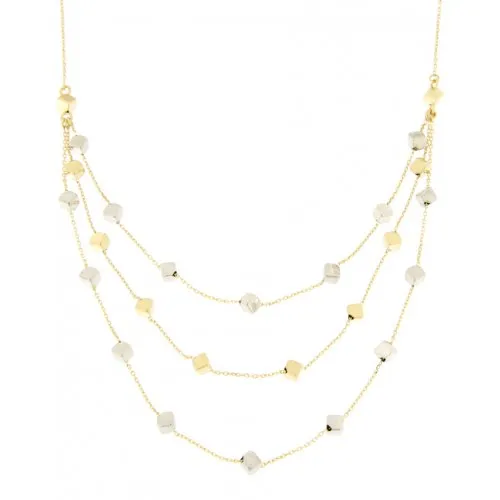 Collana Donna Oro Giallo Bianco GL100166