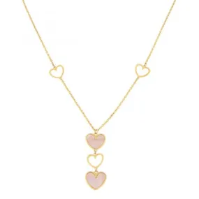 Collana Donna Oro Giallo Cuori GL100168