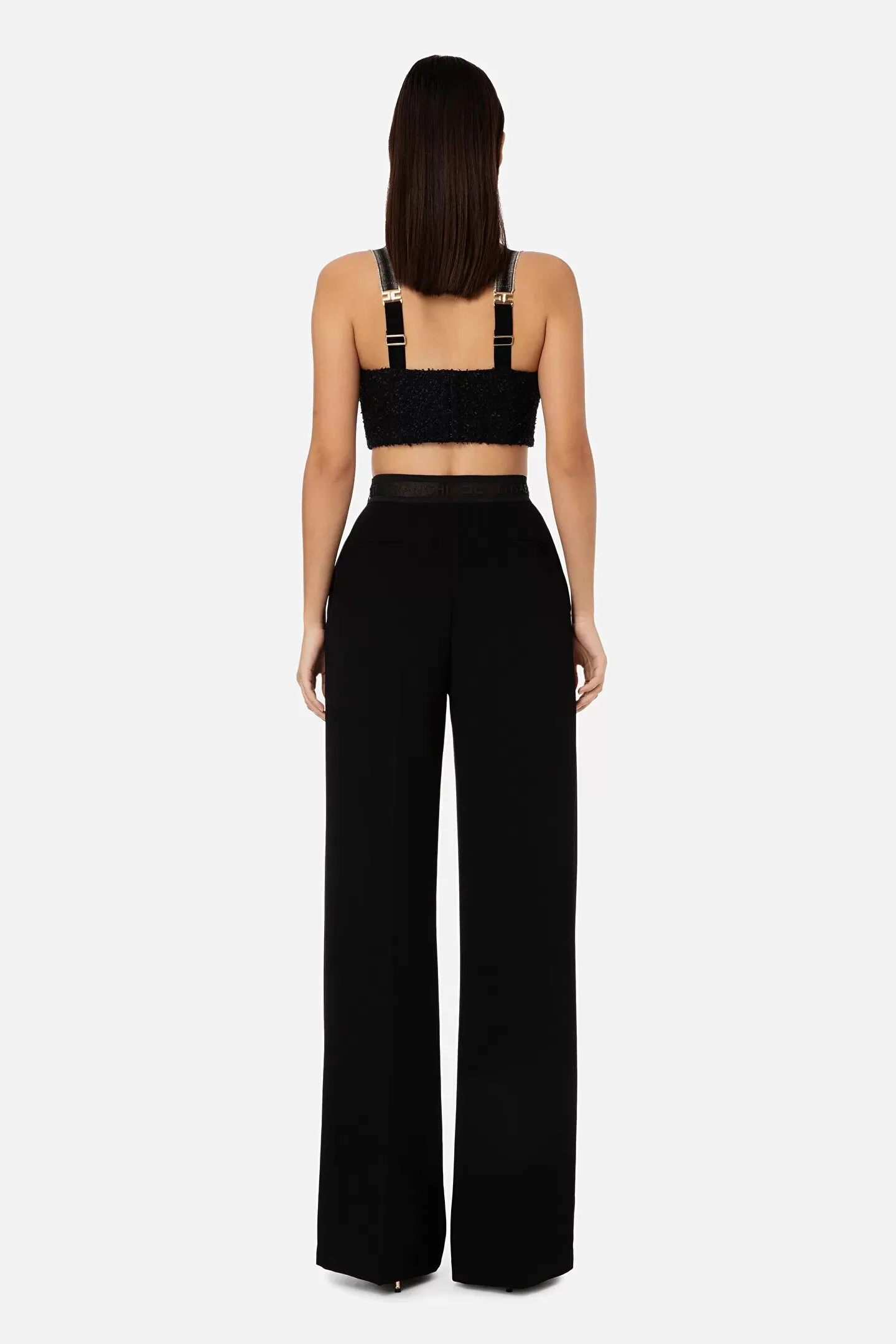 ELISABETTA FRANCHI Pantalone con pizzo logo