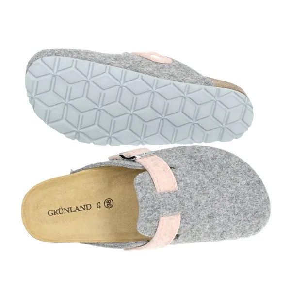 GRUNLAND  CIABATTA INVERNALE CB0683-40 GRIGIO/ROSA