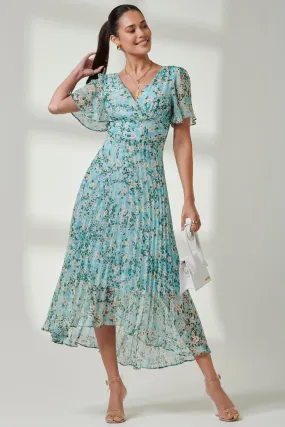 Jolie Moi A pieghe - Abito maxi in chiffon con fondo asimmetrico    