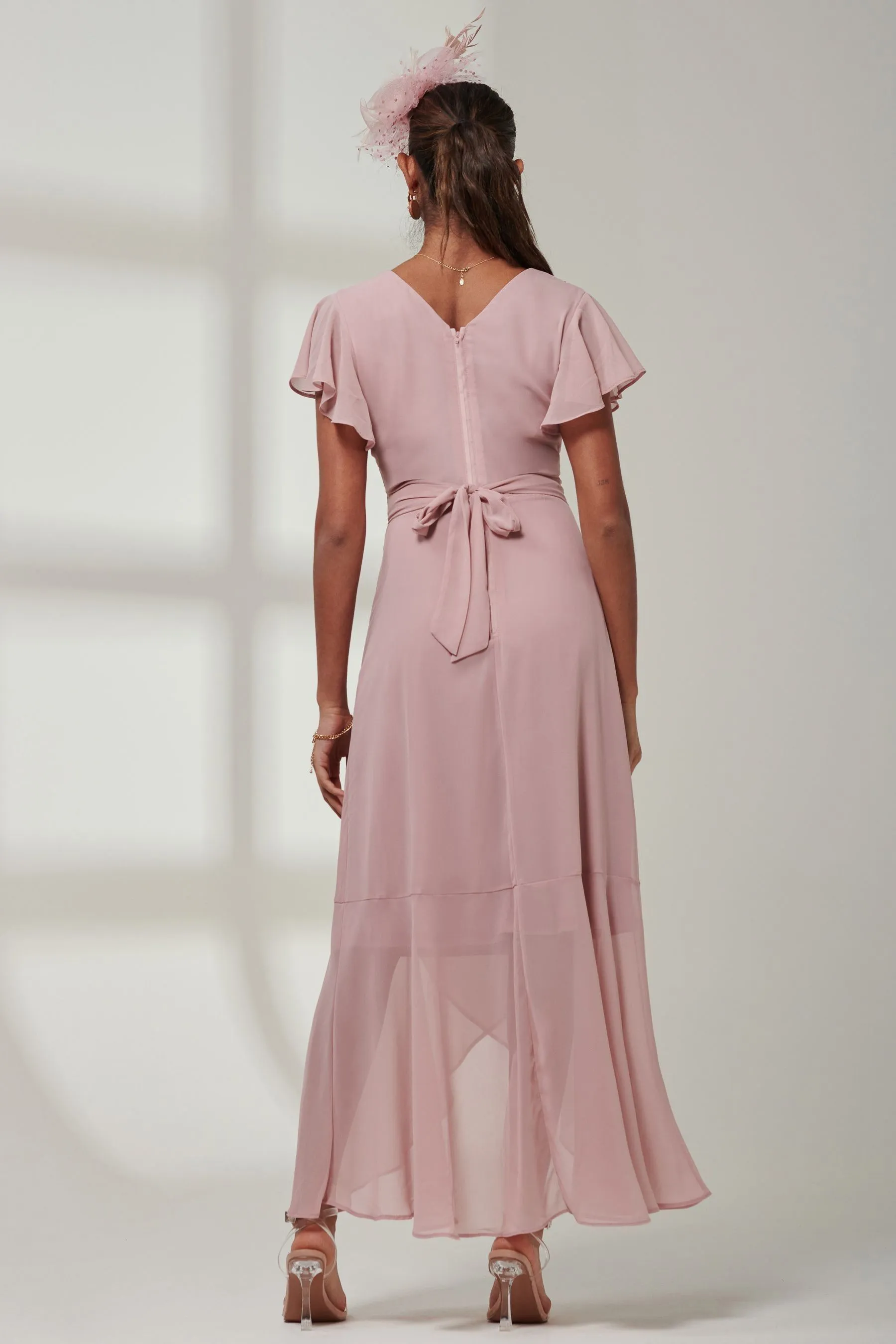 Jolie Moi - Vicky - Abito maxi in chiffon con volant    