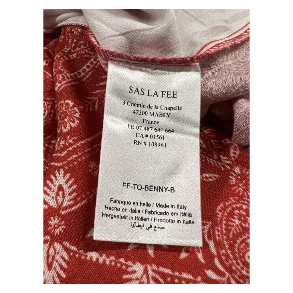 LA FEE MARABOUTEE blusa donna fantasia rosso/bianco FF-TO-BENNY-B MADE IN ITALY