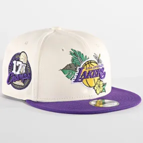 Los Angeles Lakers 9Fifty Cappellino Snapback Floreale 60503484 Beige Viola