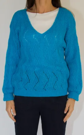 Maglia traforata azzurro Off-On