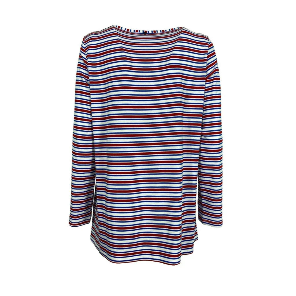 MARINA SPORT by Marina Rinaldi t-shirt donna righe azzurro/bianco/rosso art 21.5971072 VAIRONE