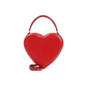 Moschino Red Nappa Leather Shoulder Bag Red 