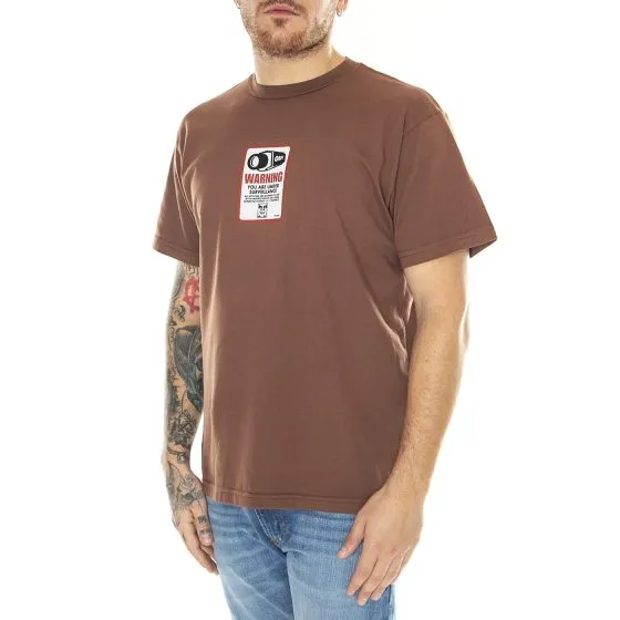 Obey Obey Surveillance Organic Tee Sepia - Maglietta Girocollo Uomo Marrone    