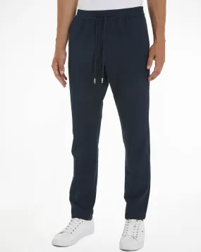 Pantalaccio blu in seersucker di cotone stretch