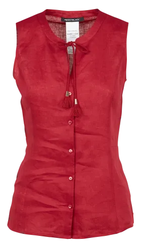  PENNYBLACK   Camicia scollo tondo in lino | Rosso