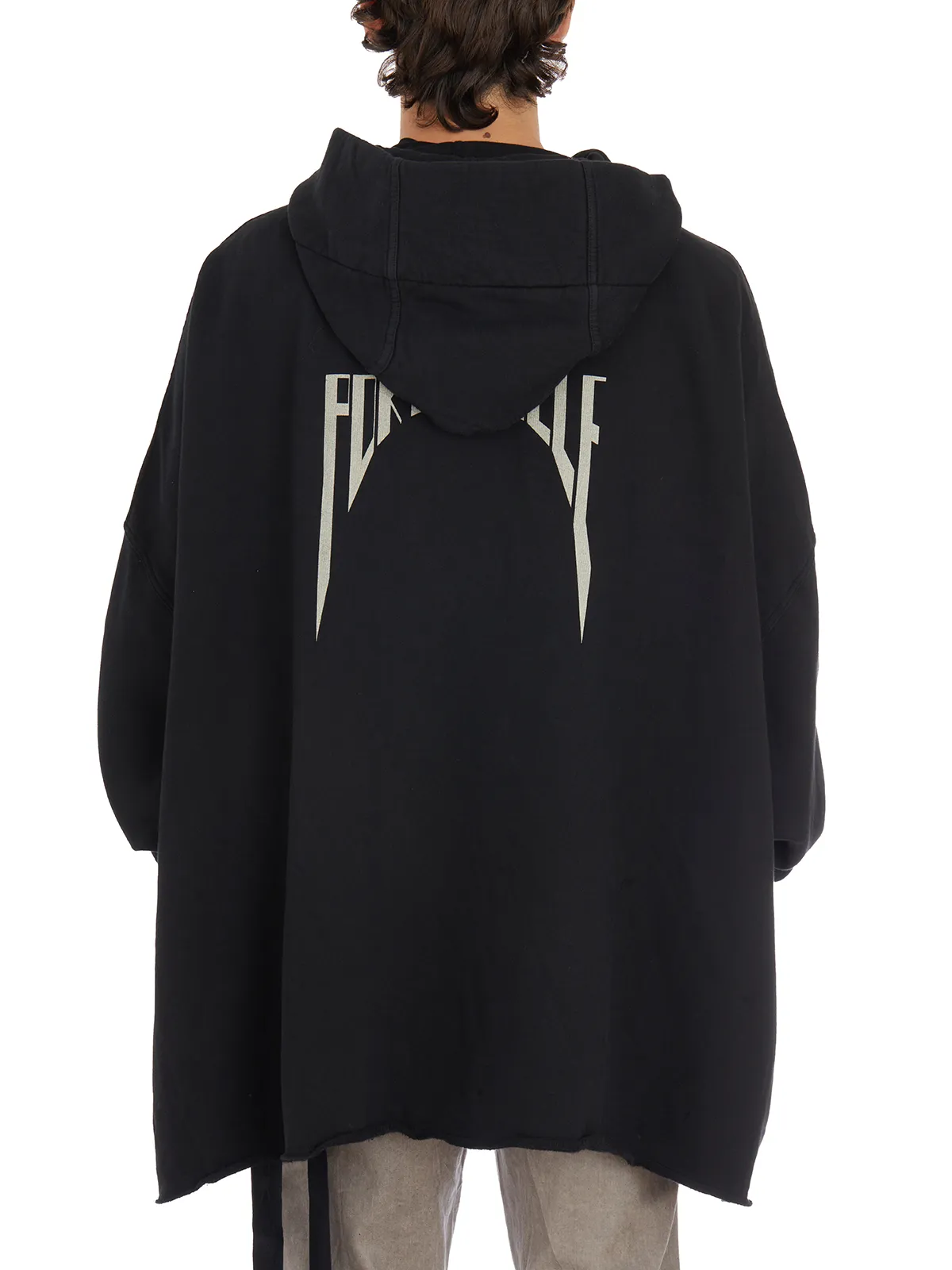 RICK OWENS DRKSHDW  FELPA JUMBO HOODED PETER BLACK PEAR 