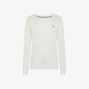 ROUND NECK SOLID L/S BIANCO PANNA