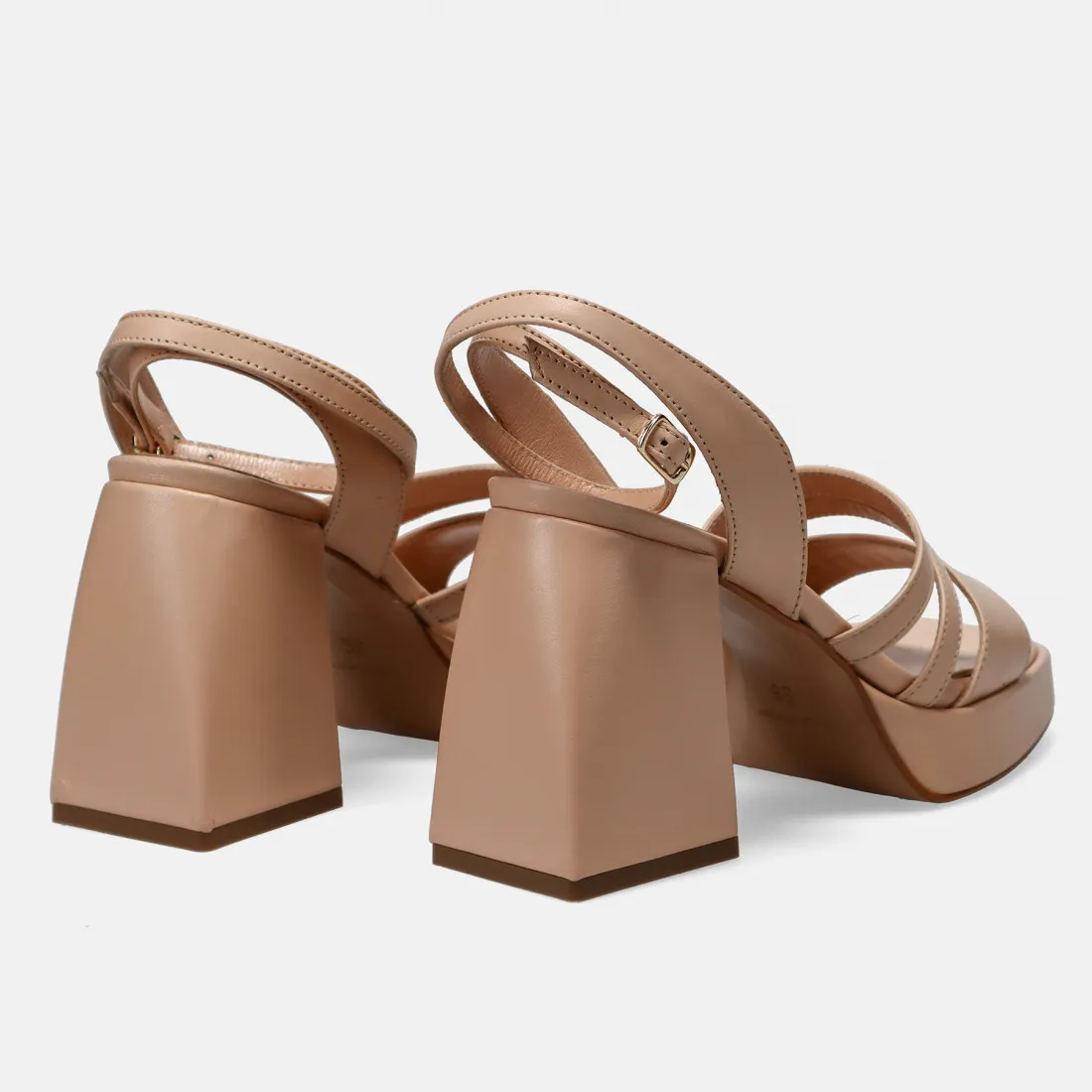 Sandalo platform Brando Pixie 100 beige cipria in nappa