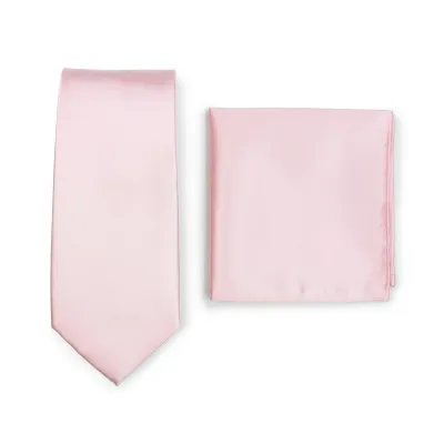 Set di cravatte e fazzoletti da taschino - rosa chiaro