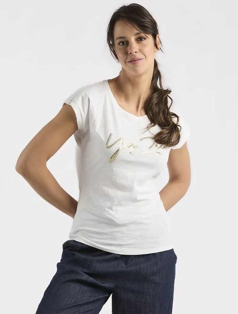 T-shirt Manica Corta Yes Zee - Bianco