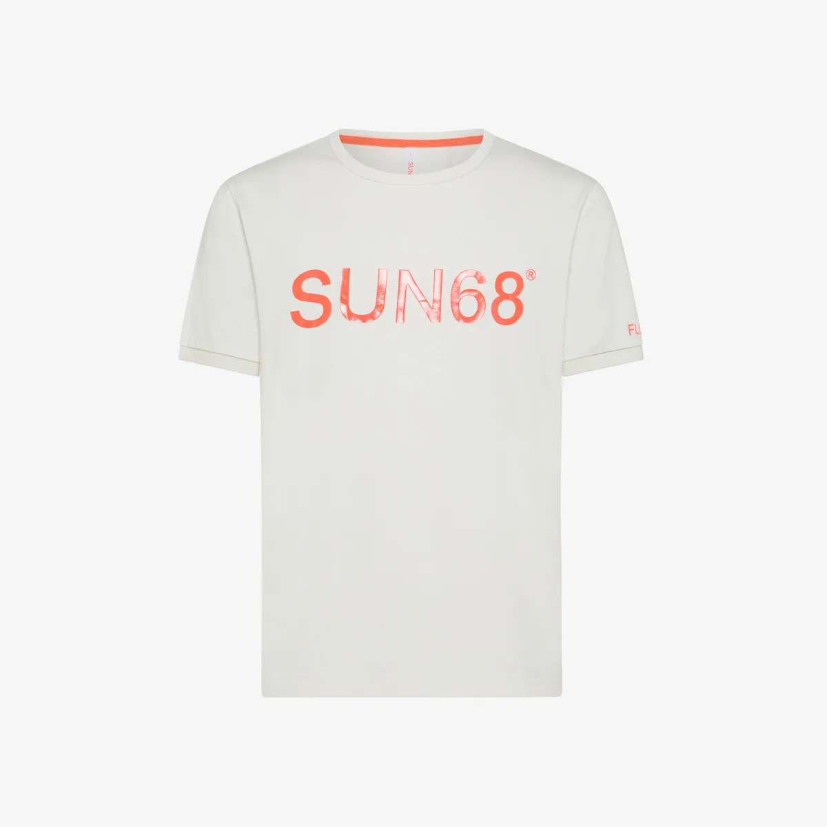 T-SHIRT PRINT FLUO S/S BIANCO PANNA