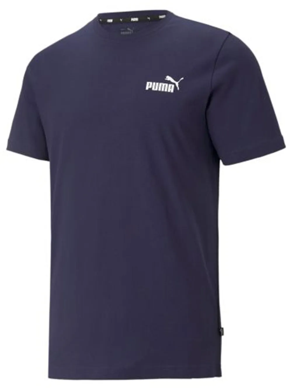 T-Shirt Puma blu da uomo basic con logo piccolo Art:58666-06