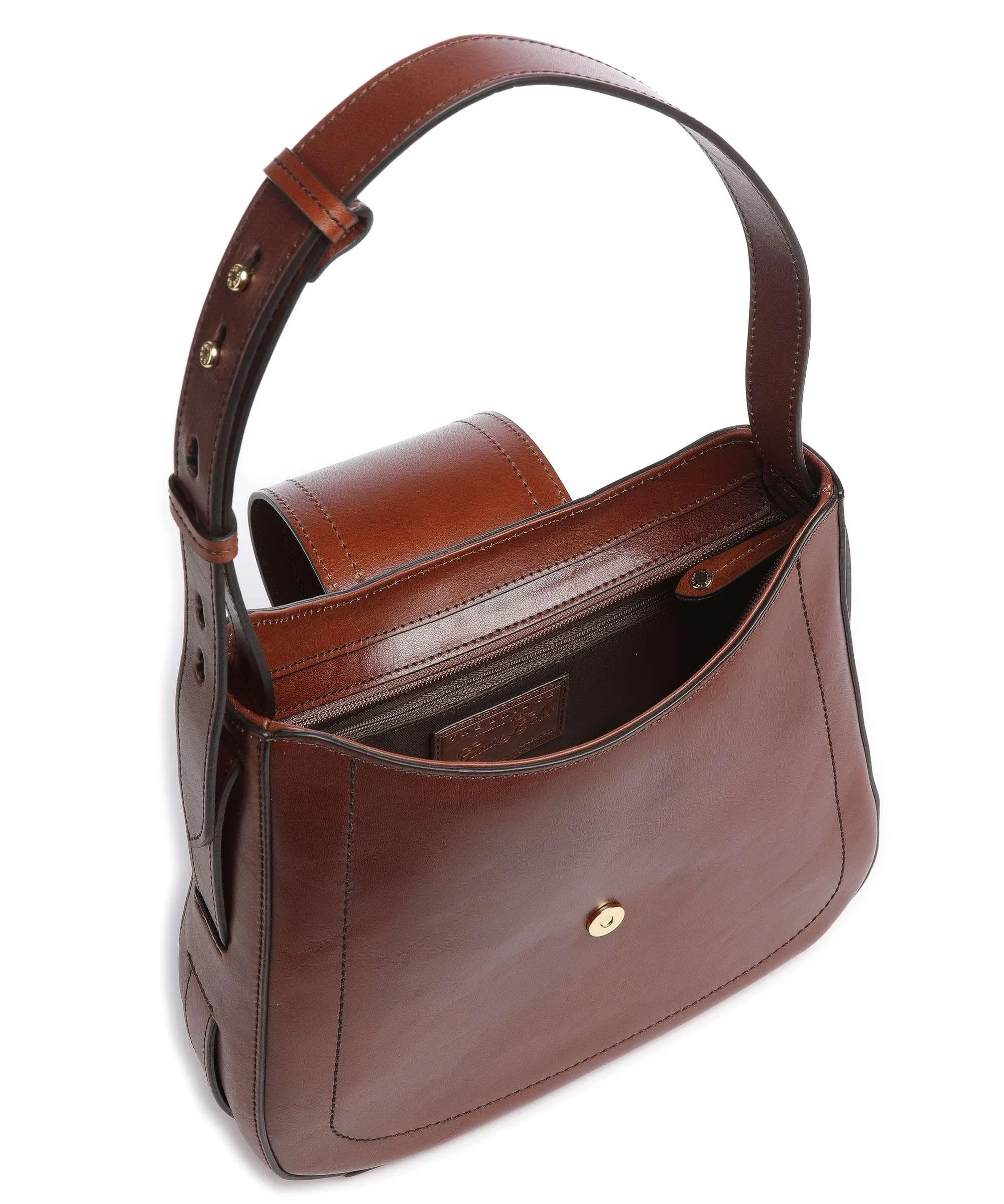  The Bridge Benedetta Borsa hobo pelle di vacchetta finemente grana marrone  