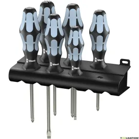 Wera 05032060001 3334/6 Set di cacciaviti in acciaio inox + supporto, 6 pezzi